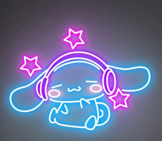 Cinnamoroll Anime Neon Sign With a Headset (23 x 17 inch)
