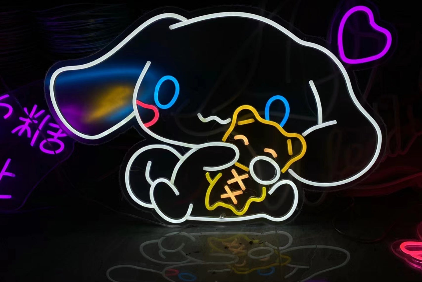 Cinnamoroll Light Sign With a Bear (25 x 17 inch)