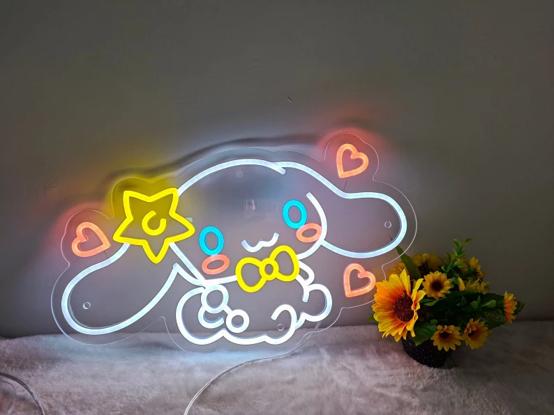 Cinnamoroll Anime Neon Sign Light for Kids Bedroom (29 x 18 inch)