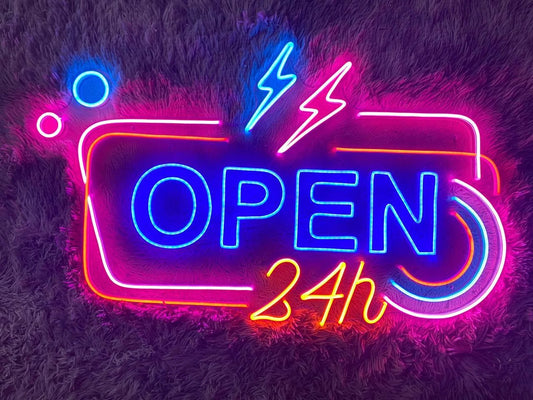 Open 24h Neon Sign