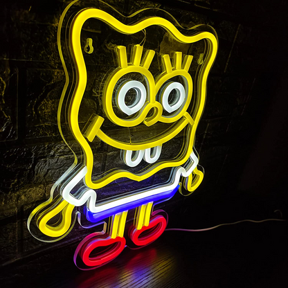 SponeBob SquarePants Neon Sign for Kids Bedroom Decor