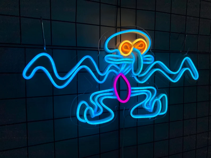 Squidward Tentacles Animated Chracter Neon Sign