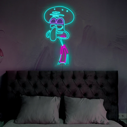 Squidward Tentacles Neon Sign Light, Animation Neon Birthday Gift