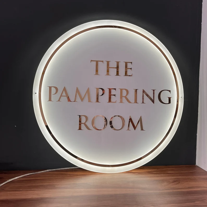 Custom Backlit Round Acrylic Sign for Business