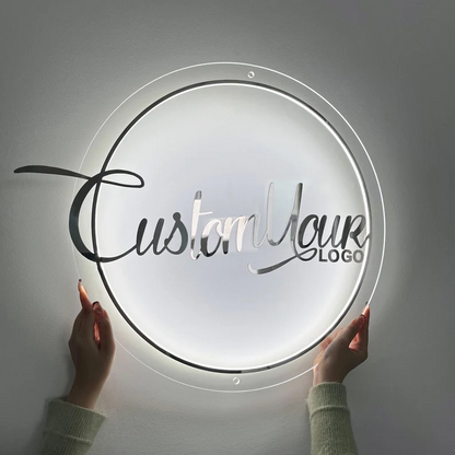 Custom Backlit Round Acrylic Sign for Business