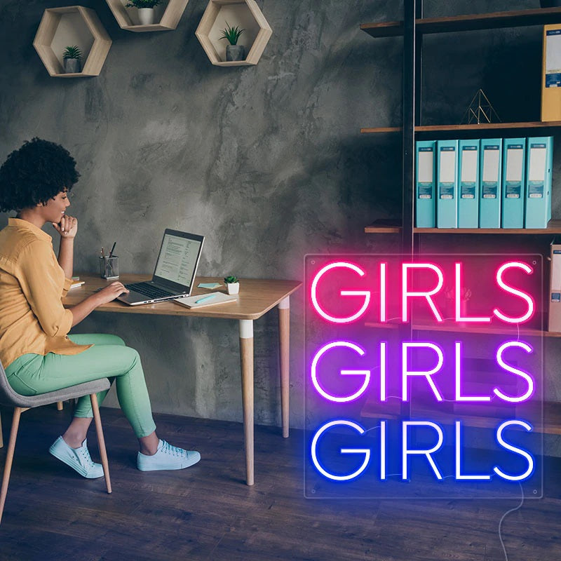 Girls Girls Girls Neon Sign