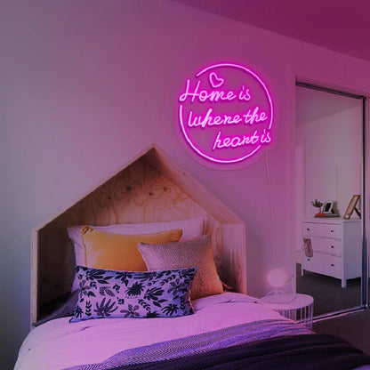 Home Is Where The Heart Is Neon Sign