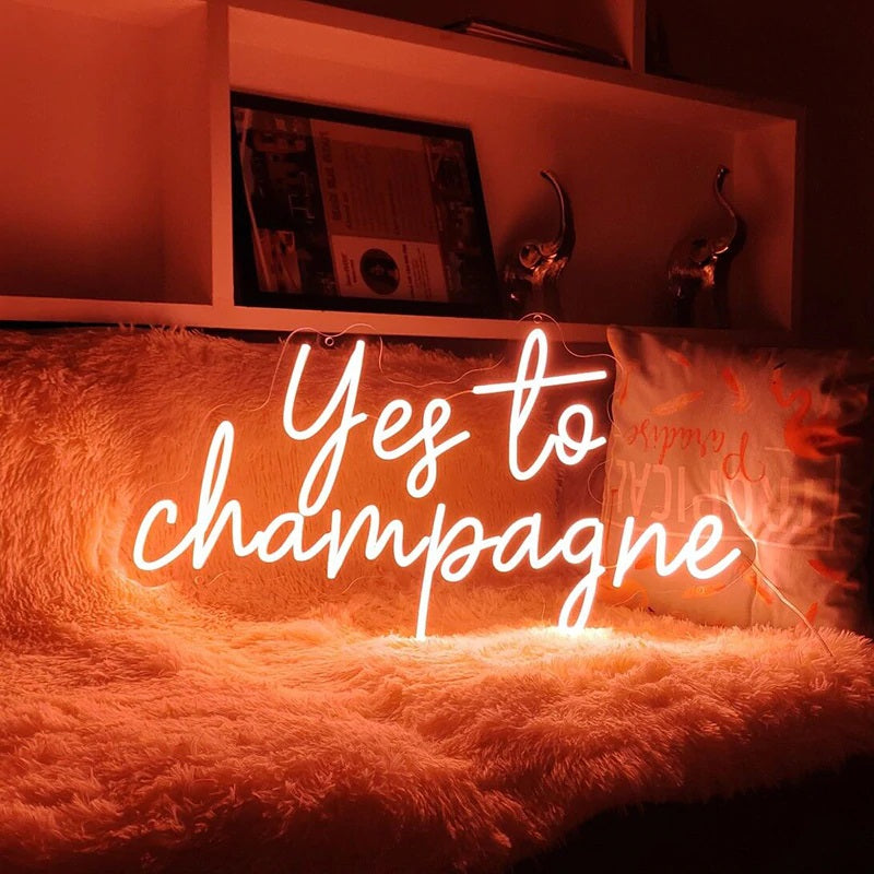 Yes to Champagne Neon Sign