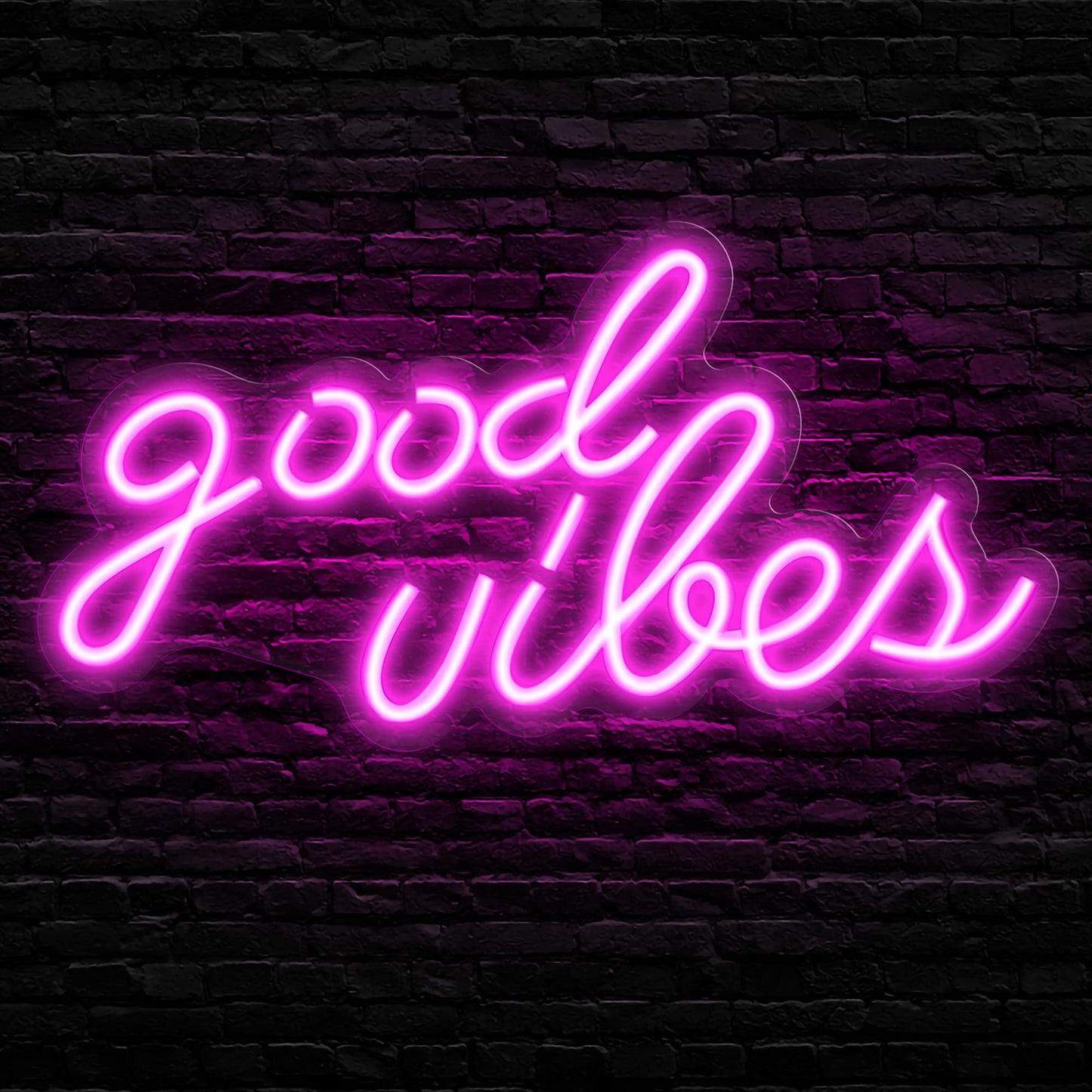 Good Vibes Neon Sign for Wall Decor (16.1 x 8.3 inch)