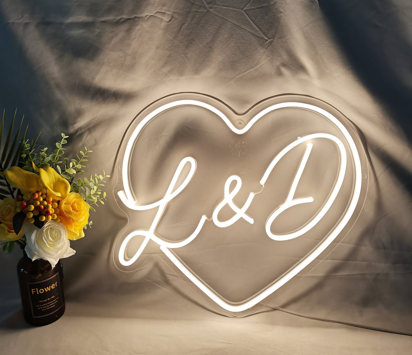 Custom Heart With Name Initials Neon Sign
